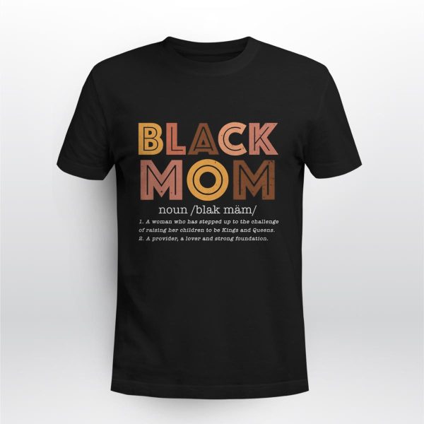Black Mom T Shirt for Women Size L Mothers Day Gift 1