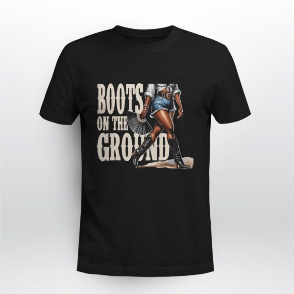 Boots on the Ground T Shirt Size L Unisex Black Culture Shirt 1